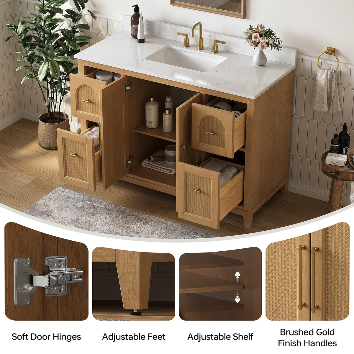 48 inch Bathroom Vanity with Sink, Green