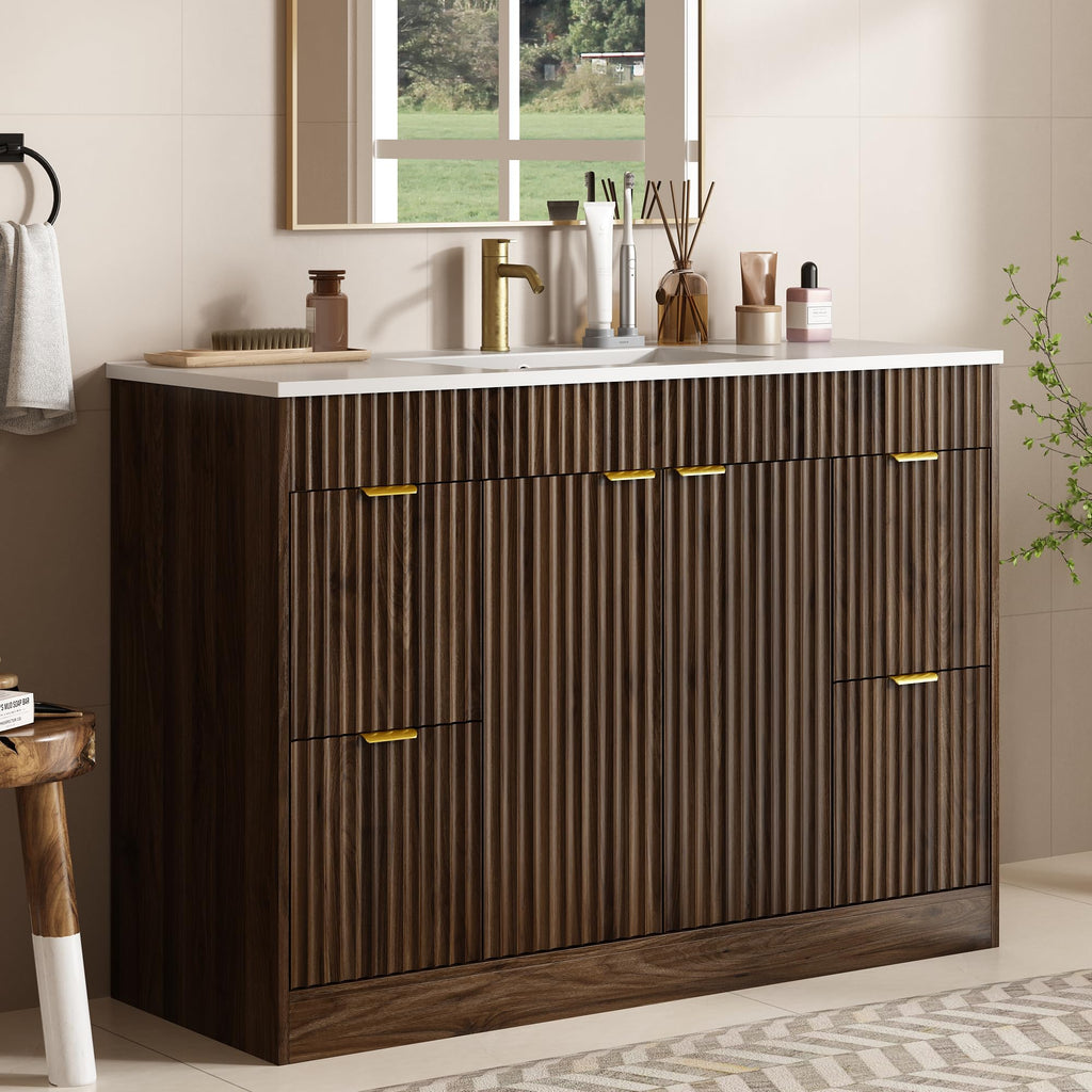 36" Bathroom Vanity with Sink Modern Oak