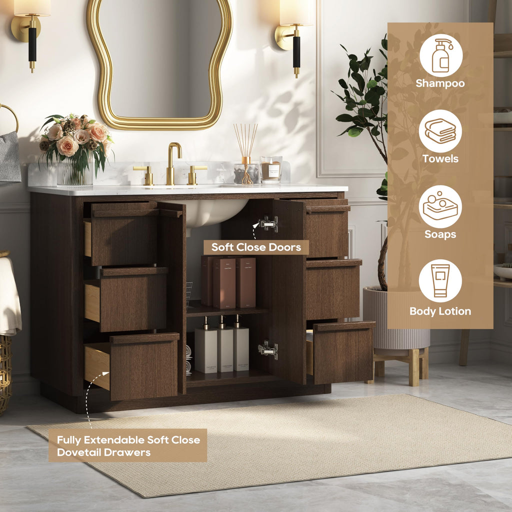 48 Inch Bathroom Vanity with Sink, Fully Assembled, Green