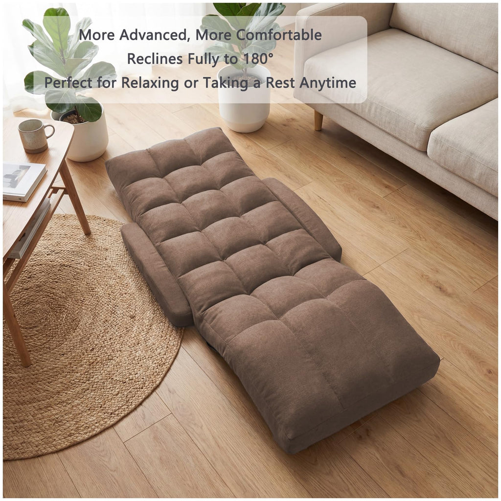 Adjustable Floor Gaming Chair with Footrest, 14-Position Backrest