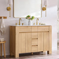 T4TREAM 47.6 Inch Modern Bathroom Vanity with Double Sink, Natural Oak