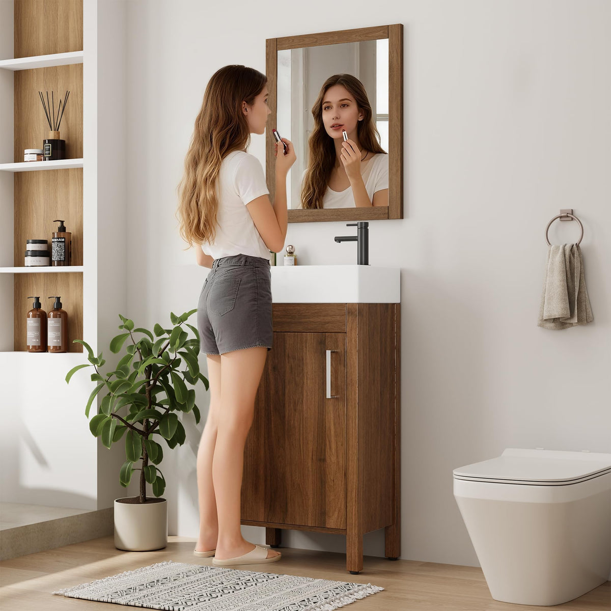 Garvee 24" Bathroom Vanity with Sink, Freestanding Bathroom Cabinet