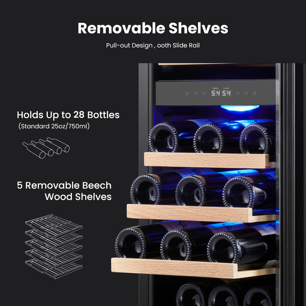 Yeego 30 Inch Wine and Beverage Refrigerator with 80 Can and 33 Bottle