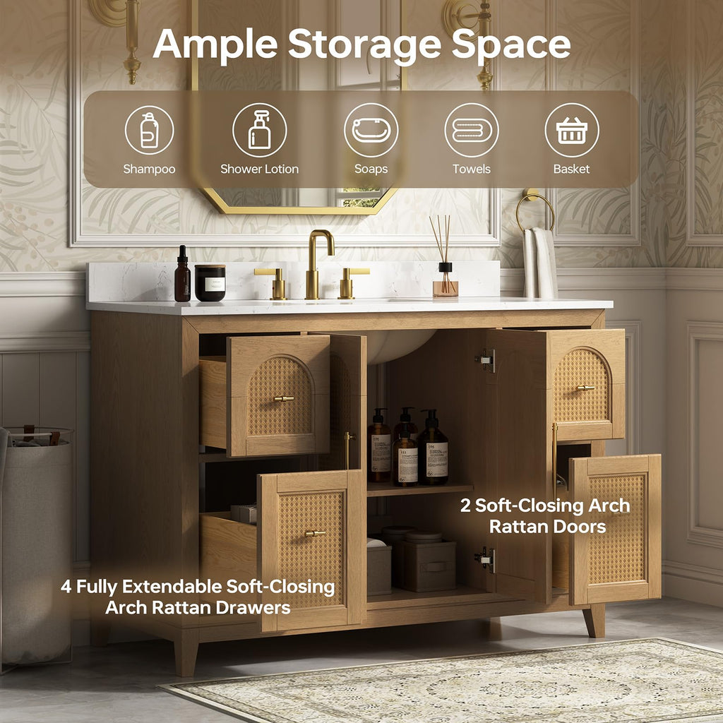 60 Inch Bathroom Vanity with Double Sink Combo, Greige
