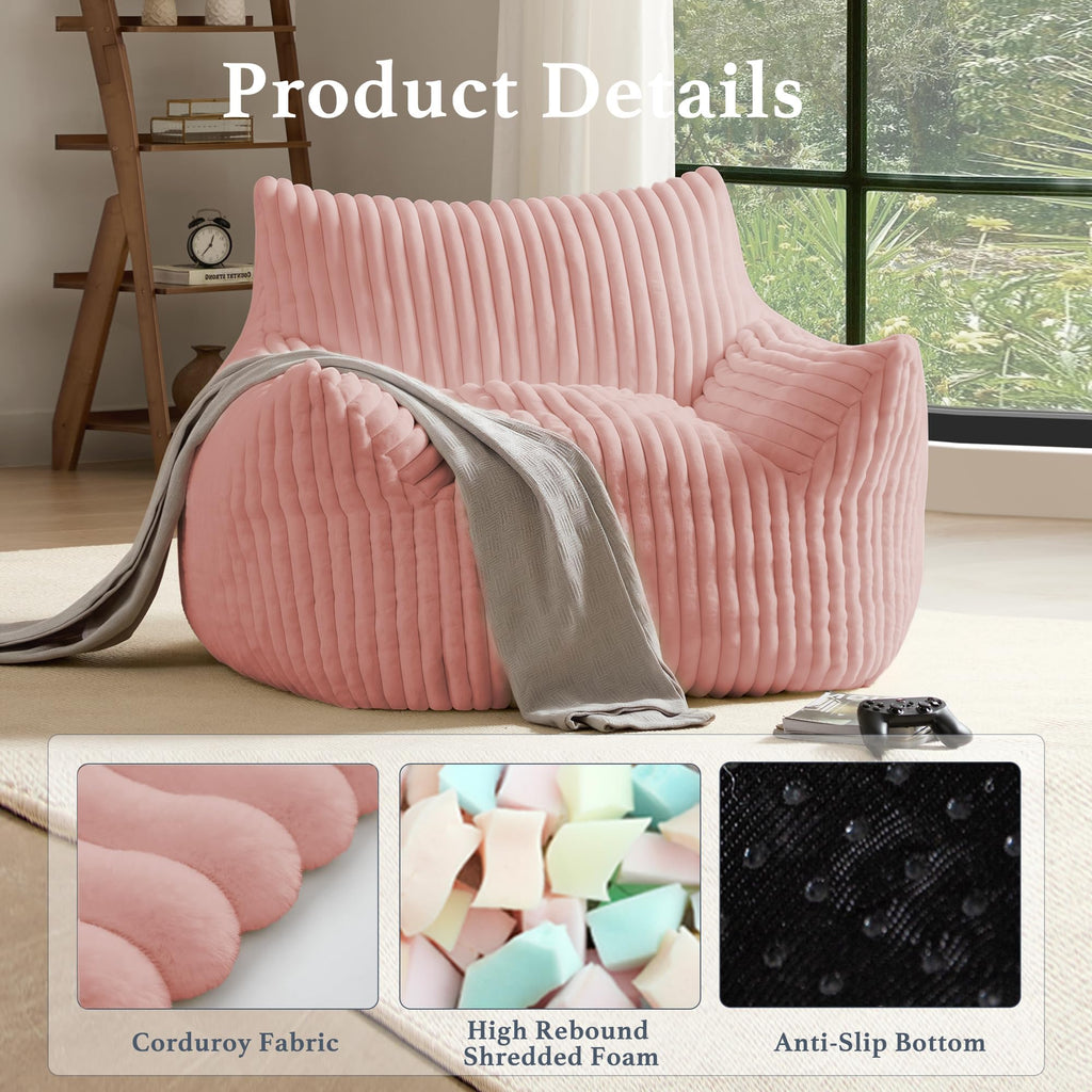 3-in-1 Giant Bean Bag Chair for Adults & Kids, Convertible Floor Sofa to Mattress, Memory Foam Beanbag Chair with Washable Cover, Multi Functional Lounge Couch for Bedroom, Living Room (Dark Grey)