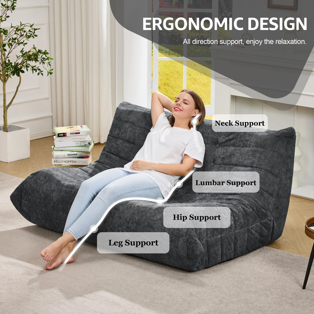 Hobestluk Big Bean Bag Chairs for Adults Fireside BeanBag Couch Togo Sofa