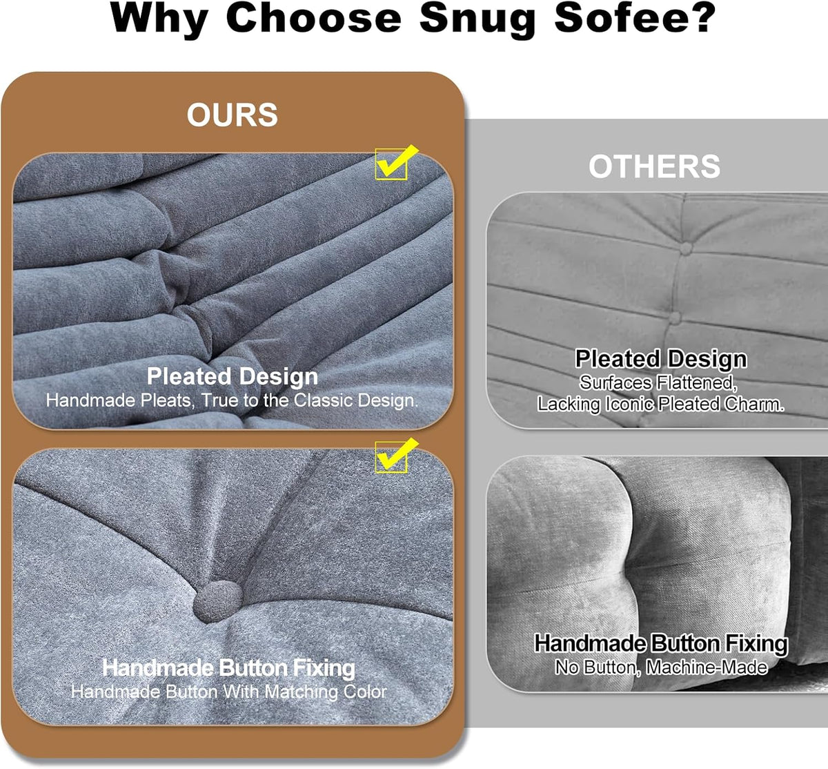 Bean Bag Chair for Adults, Memory Foam Bean Bag Sofa with Waterproof Fabric