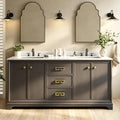 72 Inch Double Sink Bathroom Vanity Solid Wood, Fully Assembled