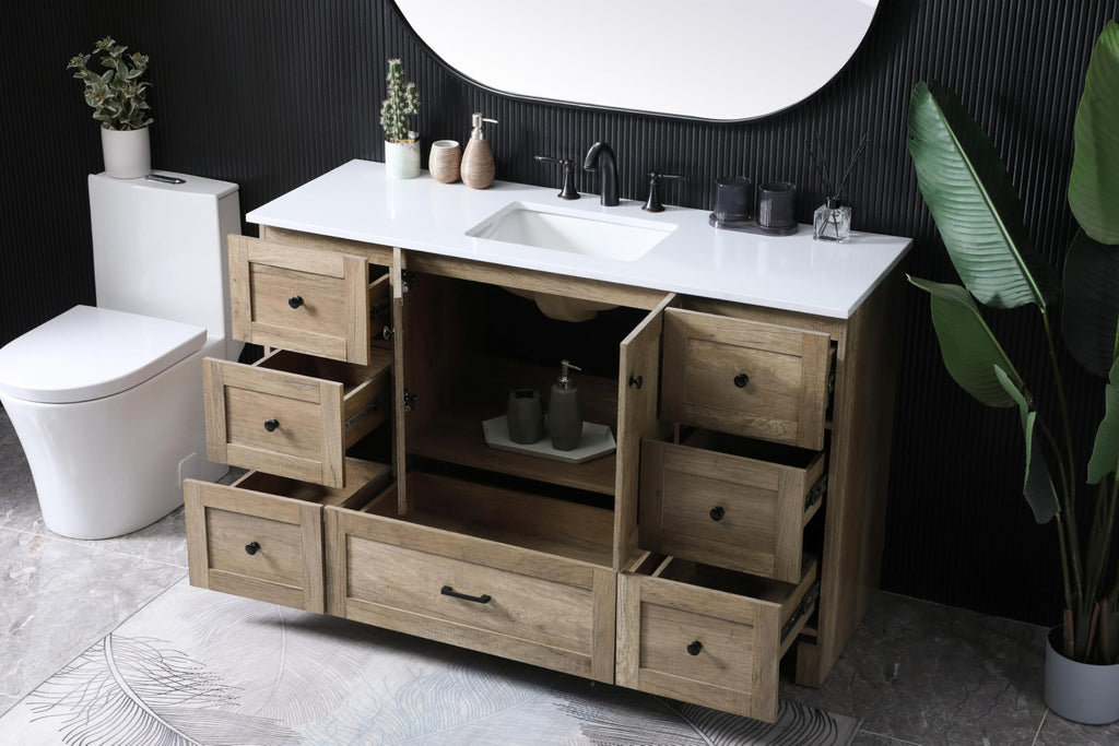 18" Pre-Assembled Bathroom Vanity with Sink, Engineered Wood, Ivory White Engineered Marble Countertop Included, Single Oval Porcelain Sink, 1 Soft-Close Drawers, Expresso