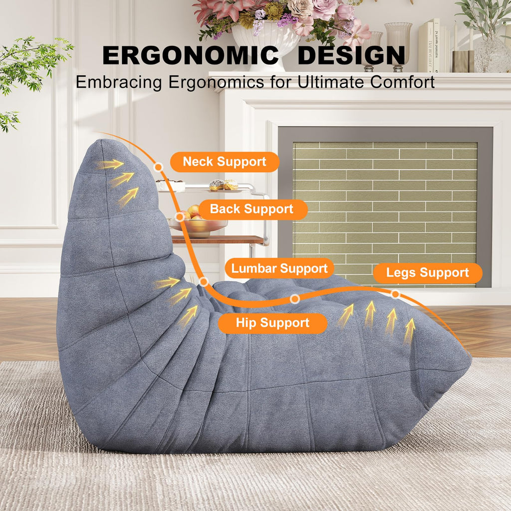 Bean Bag Chair for Adults, Memory Foam Bean Bag Sofa with Waterproof Fabric
