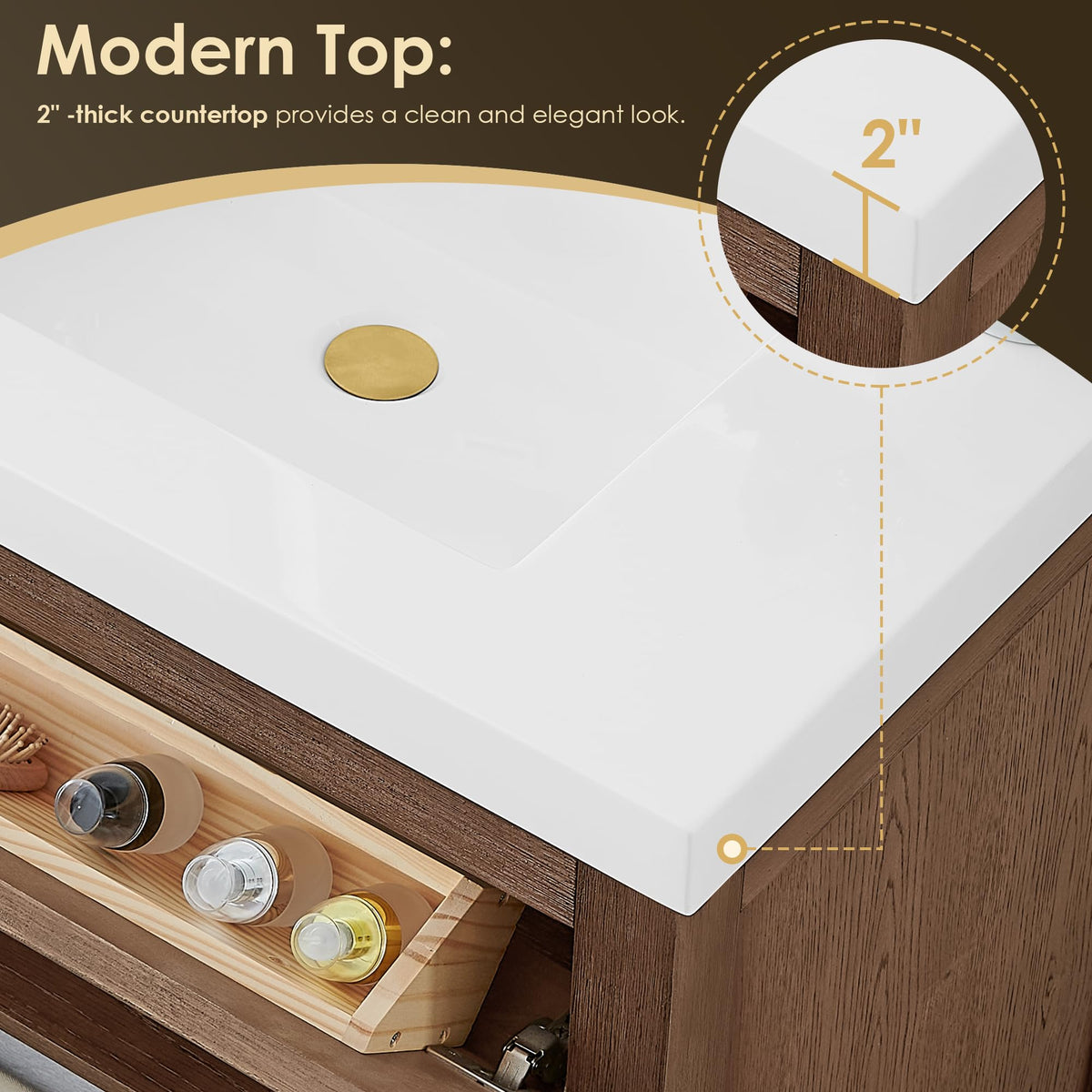 48 Inch Bathroom Vanity with Sink Modern Single Vanities with Countertop