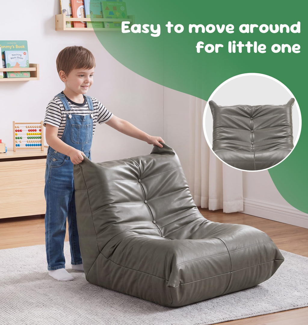 Hobestluk Bean Bag Chair Adult Leather Togo Chair Memory Foam Living Room