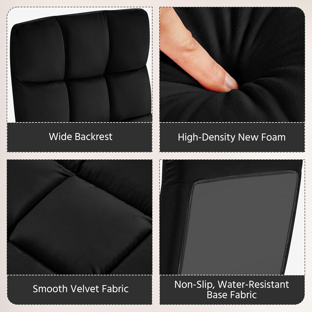 Yaheetech 14-Position Folding Floor Chairs with Back Support Black 2pcs
