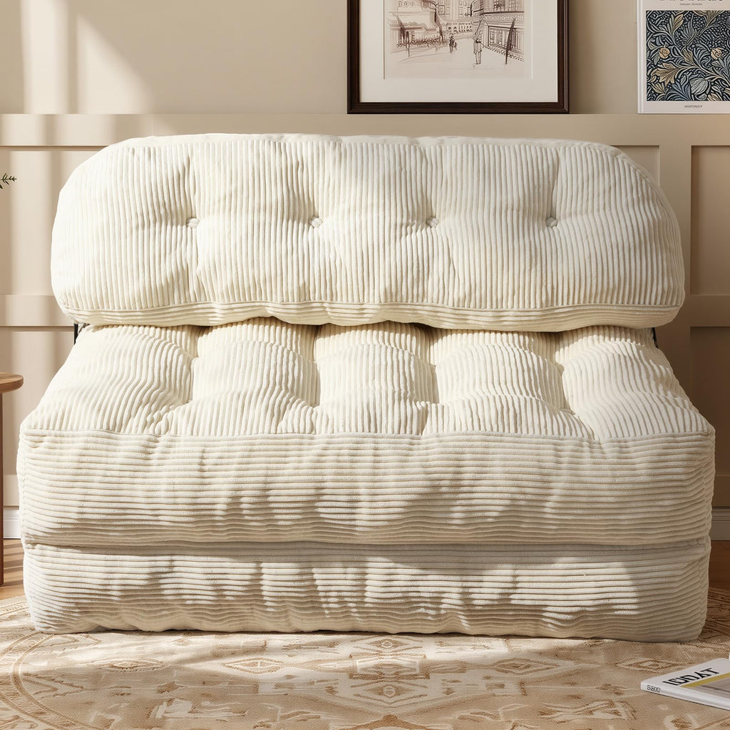 Folding Sofa Bed, Convertible Sleeper Chair with Back Support and Pillow