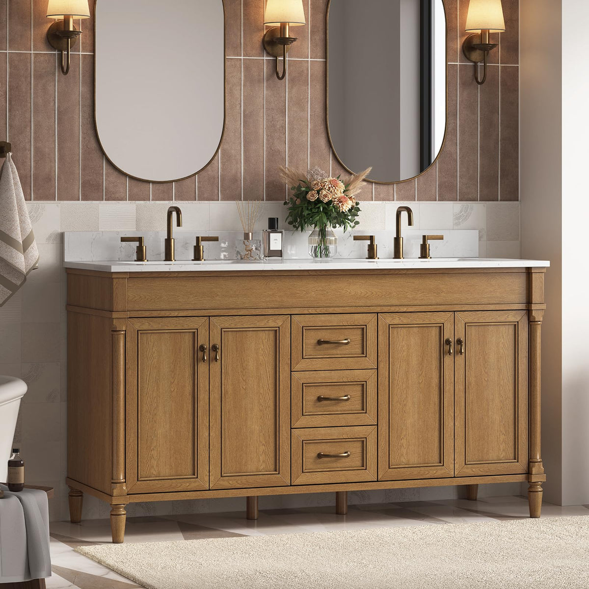 48 Inch Bathroom Vanity with Sink, Fully Assembled, Green