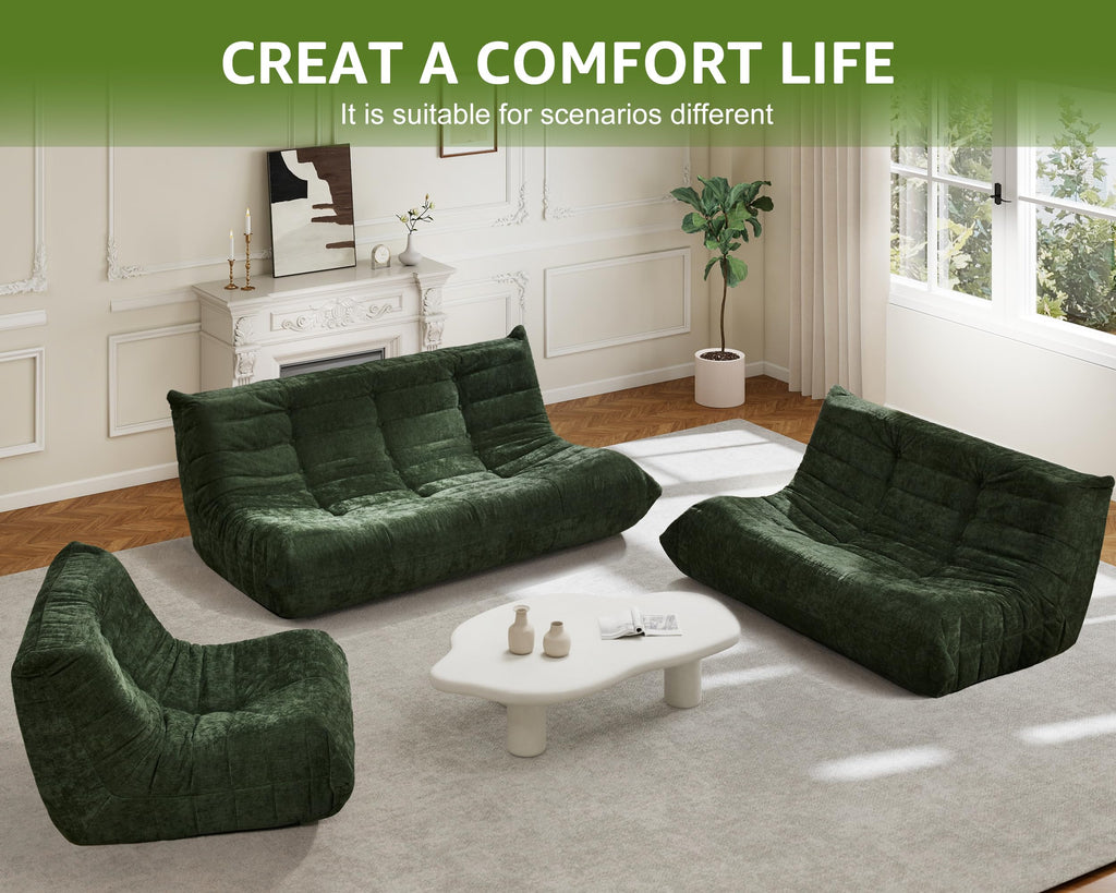 Hobestluk Big Bean Bag Chairs for Adults Fireside BeanBag Couch Togo Sofa