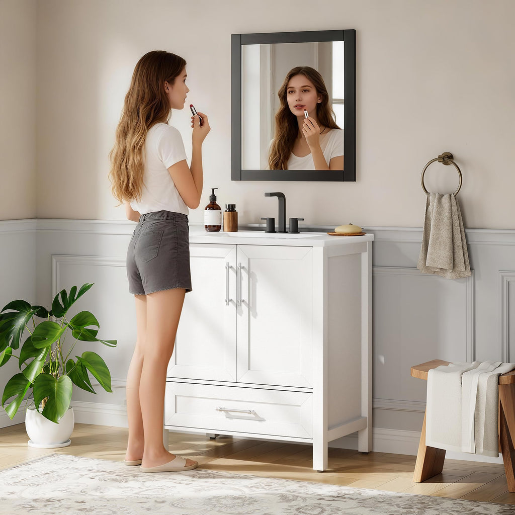 Garvee 24" Bathroom Vanity with Sink, Freestanding Bathroom Cabinet