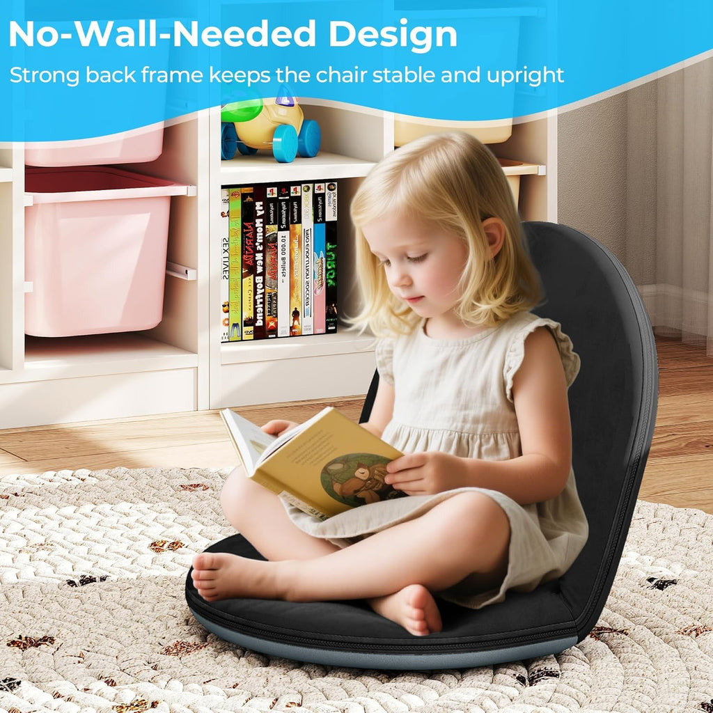 2Pcs Floor Chair with Adjustable Back Support for Kids and Adults