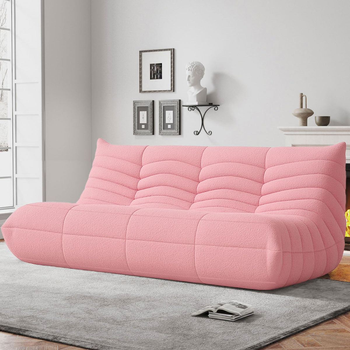 WHGBJA Giant Bean Bag Chair for Adults, Comfy Beanbag with Memory Foam
