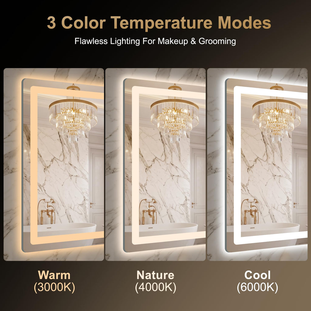 LED Bathroom Vanity Mirror with Lights, 30"x50", Motion Sensor Auto On/Off