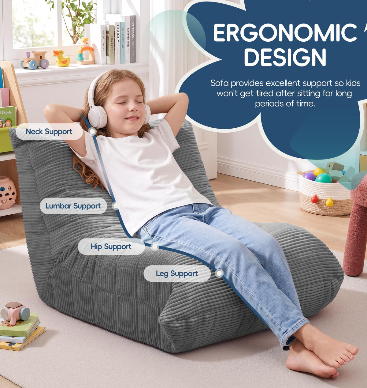 Hobestluk Big Bean Bag Chairs for Adults Fireside BeanBag Couch Togo Sofa