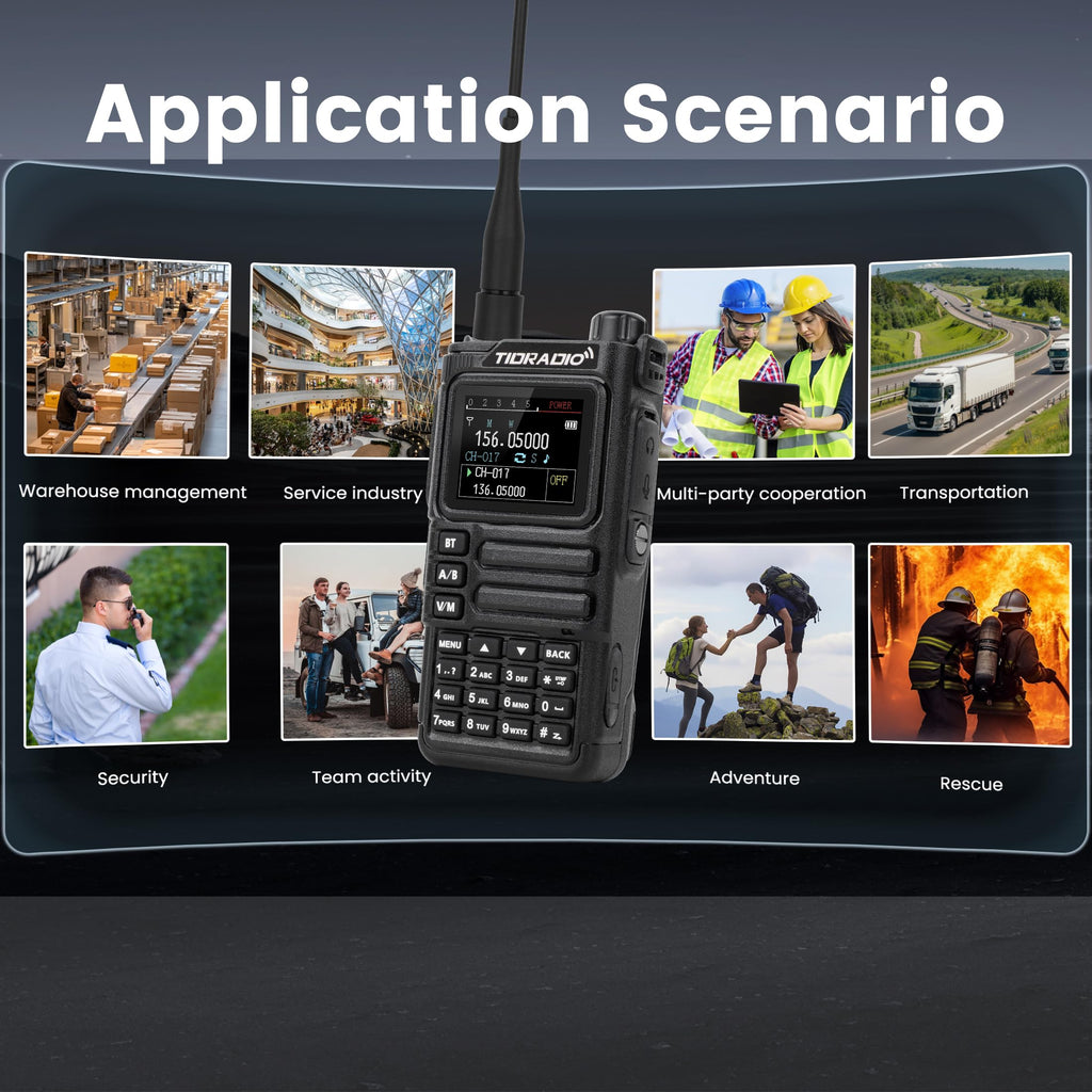 TIDRADIO TD-H9 10W GPS/APRS GMRS Handheld Radio, APP/Web Programming, Bluetoth, Noise Reduction, Repeater Capable, Spectrum Analysis, Compass, Air Band, NOAA, Long Range Walkie Talkies for Off-Roading