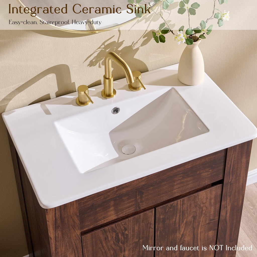 T4TREAM 47.6 Inch Modern Bathroom Vanity with Double Sink, Natural Oak