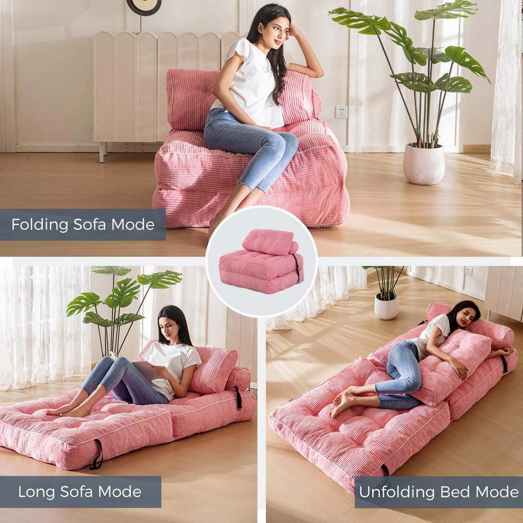 MAXYOYO Folding Sofa Bed, Convertible Chair Bed with Pillow