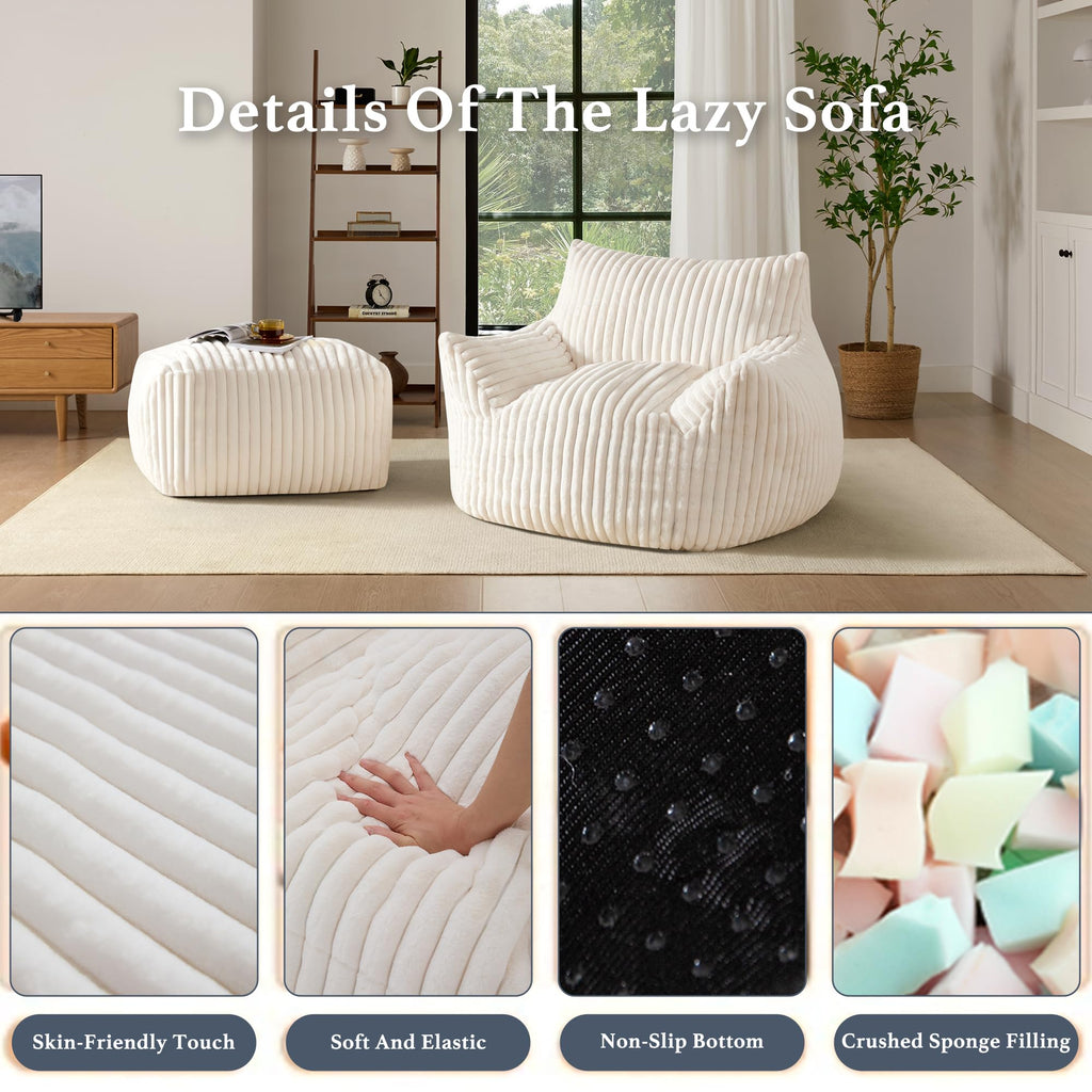 3-in-1 Giant Bean Bag Chair for Adults & Kids, Convertible Floor Sofa to Mattress, Memory Foam Beanbag Chair with Washable Cover, Multi Functional Lounge Couch for Bedroom, Living Room (Dark Grey)