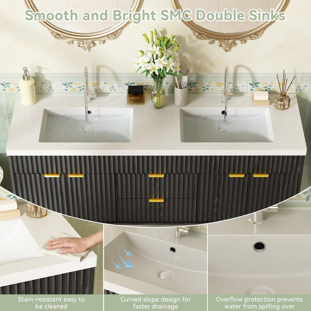 36" Bathroom Vanity with Sink Modern Oak