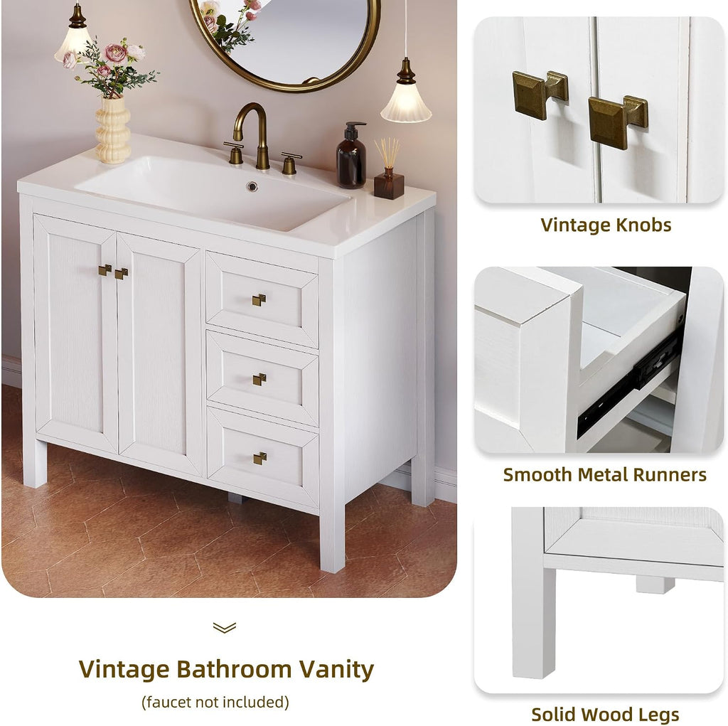 DWVO 36 Inch Bathroom Vanity with Sink
