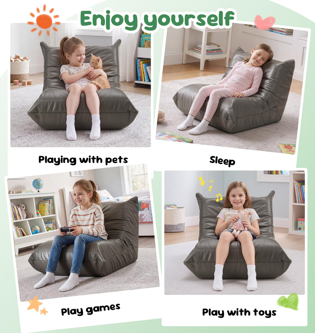 Hobestluk Bean Bag Chair Adult Leather Togo Chair Memory Foam Living Room