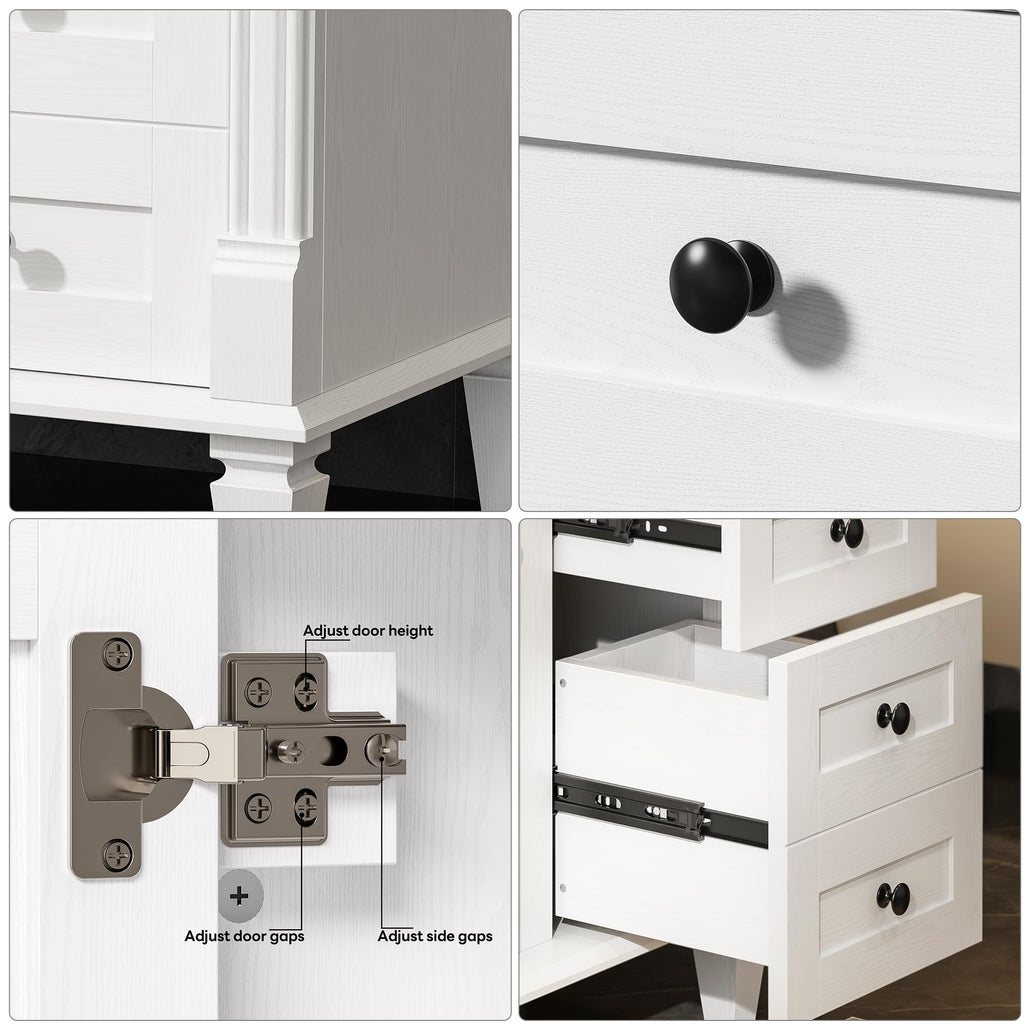 LIKIMIO 36 Inch Bathroom Vanity with Sink, Adjustable Solid Wood Legs