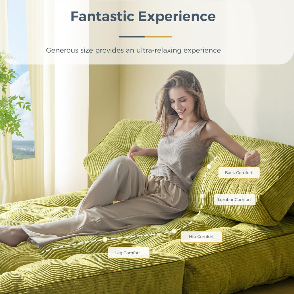 MAXYOYO Folding Sofa Bed, Convertible Chair Bed with Pillow