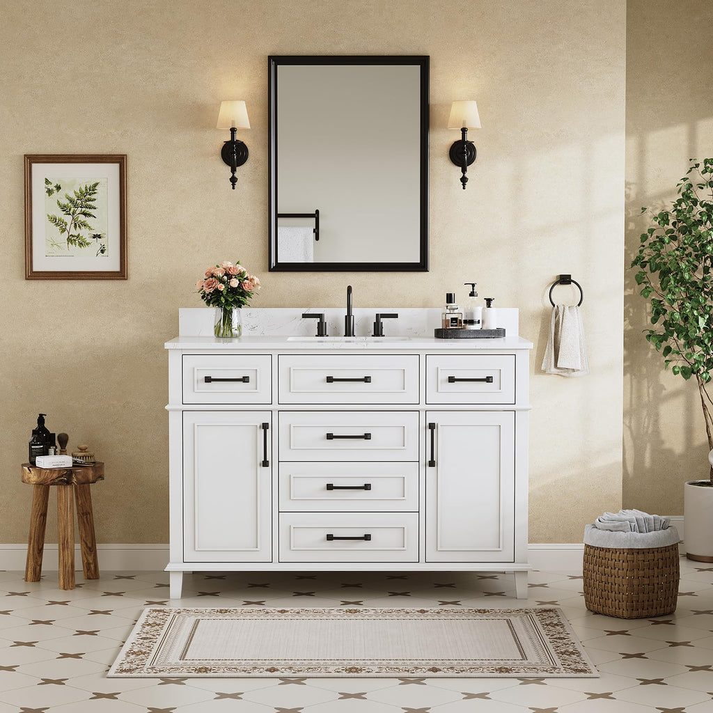 60 Inch Bathroom Vanity with Sink, Fully Assembled, Green