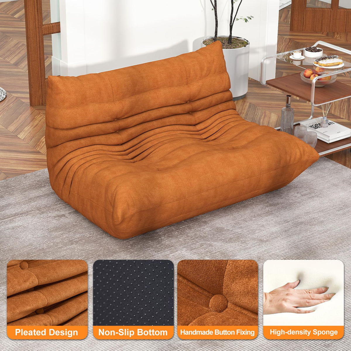 Bean Bag Chair for Adults, Memory Foam Bean Bag Sofa with Waterproof Fabric