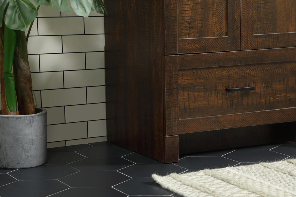18" Pre-Assembled Bathroom Vanity with Sink, Engineered Wood, Ivory White Engineered Marble Countertop Included, Single Oval Porcelain Sink, 1 Soft-Close Drawers, Expresso