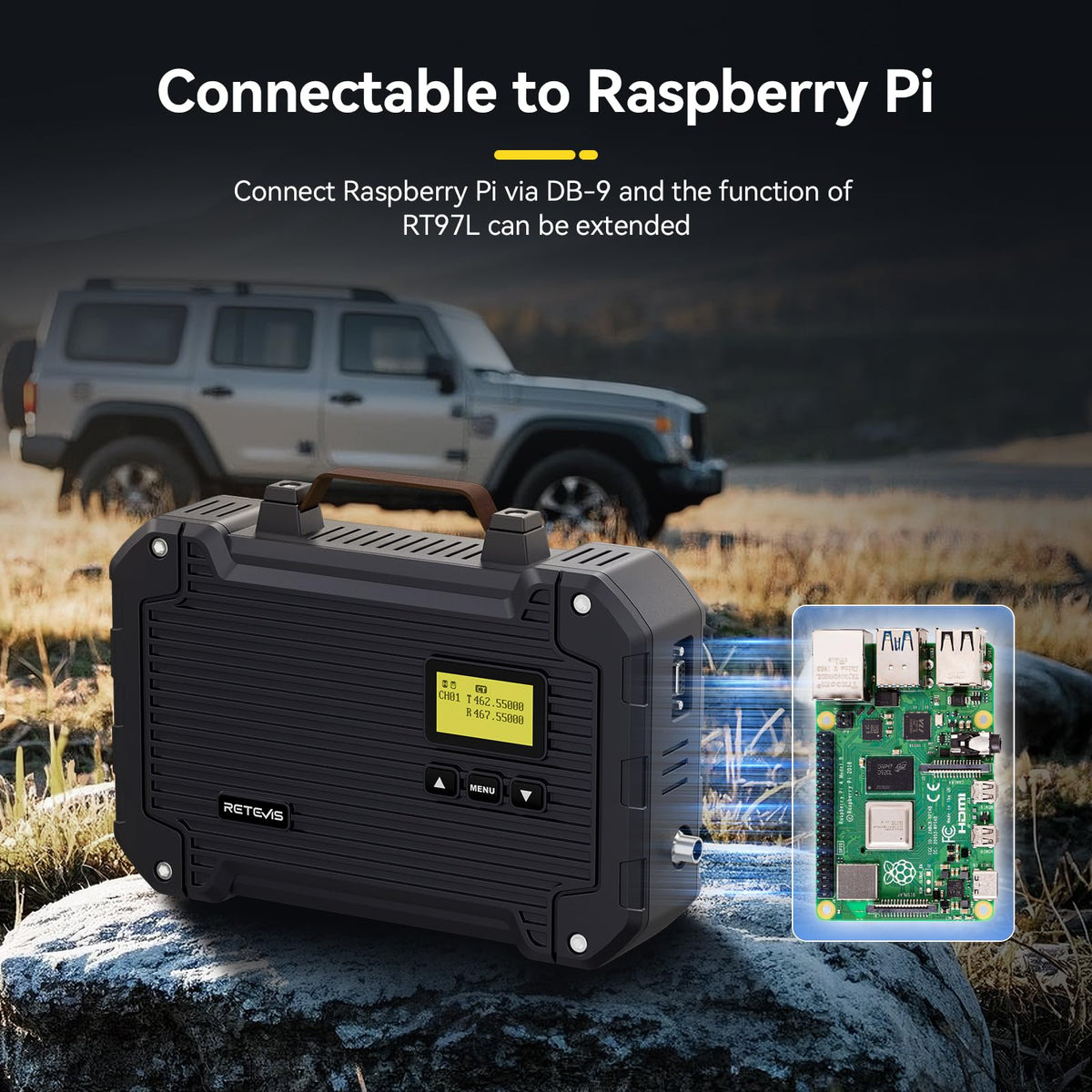Retevis RT97L GMRS Repeater System, High Power with FRP Antenna & Cable