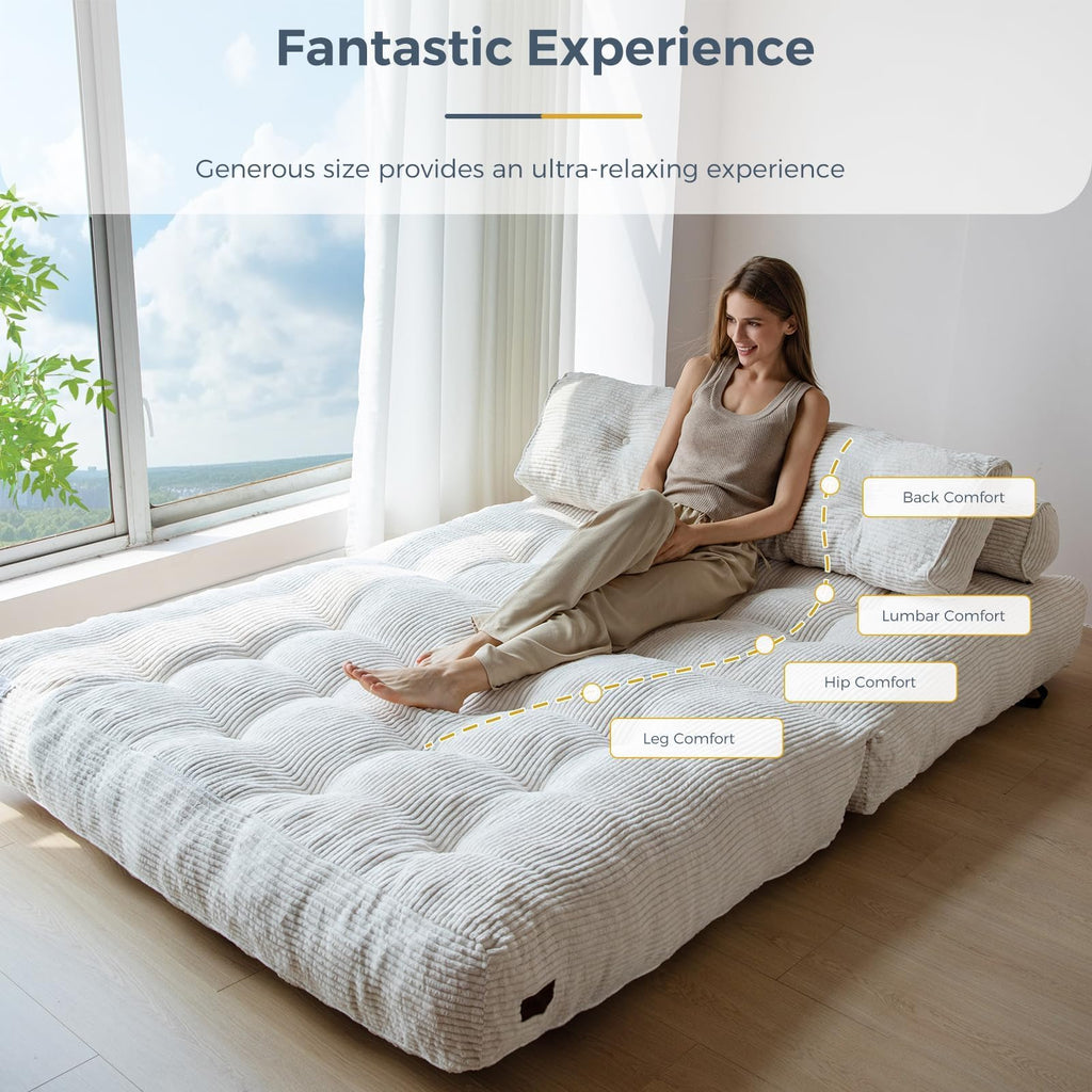 MAXYOYO Folding Sofa Bed, Convertible Chair Bed with Pillow