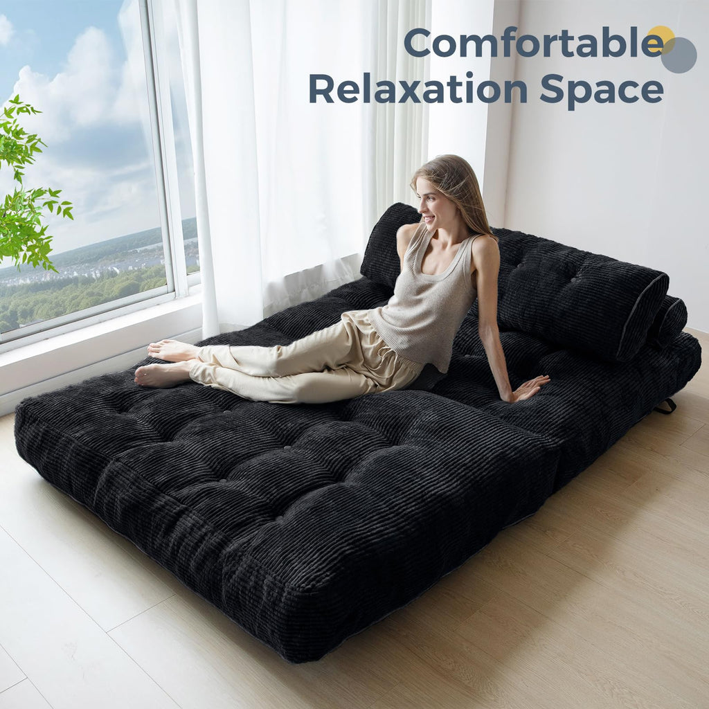 MAXYOYO Folding Sofa Bed, Convertible Chair Bed with Pillow