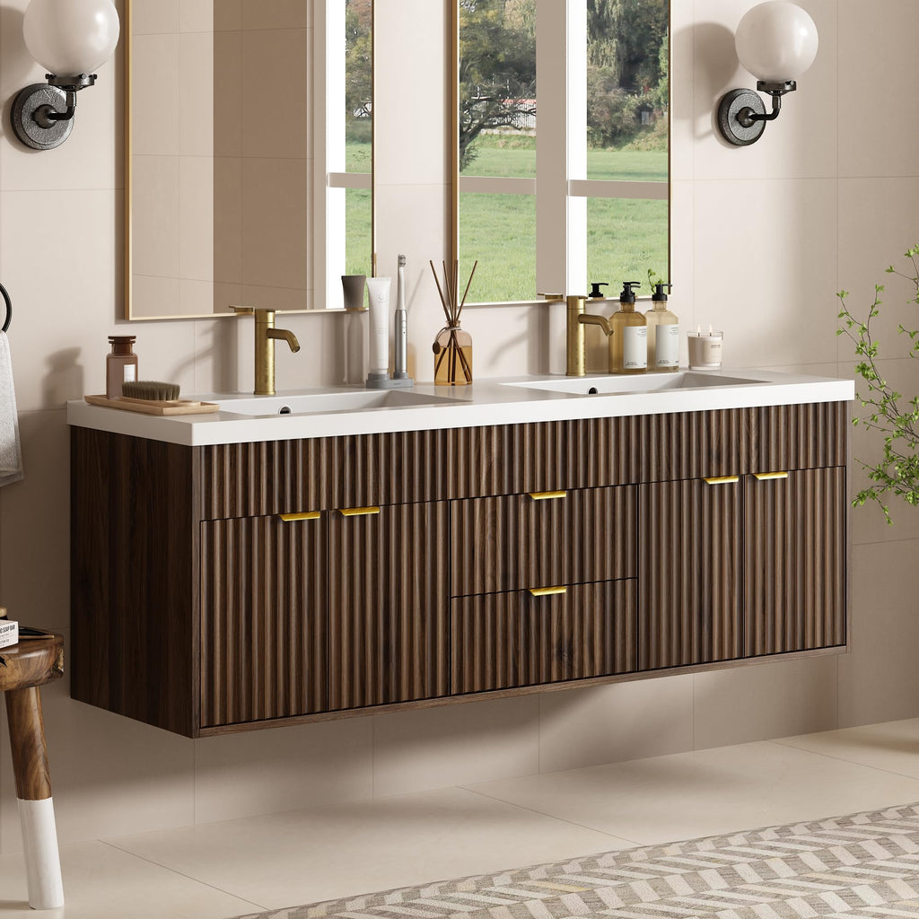 36" Bathroom Vanity with Sink Modern Oak
