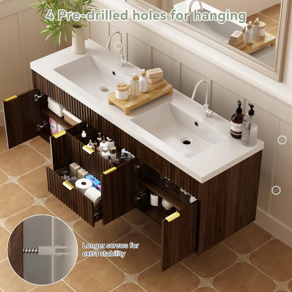 36" Bathroom Vanity with Sink Modern Oak