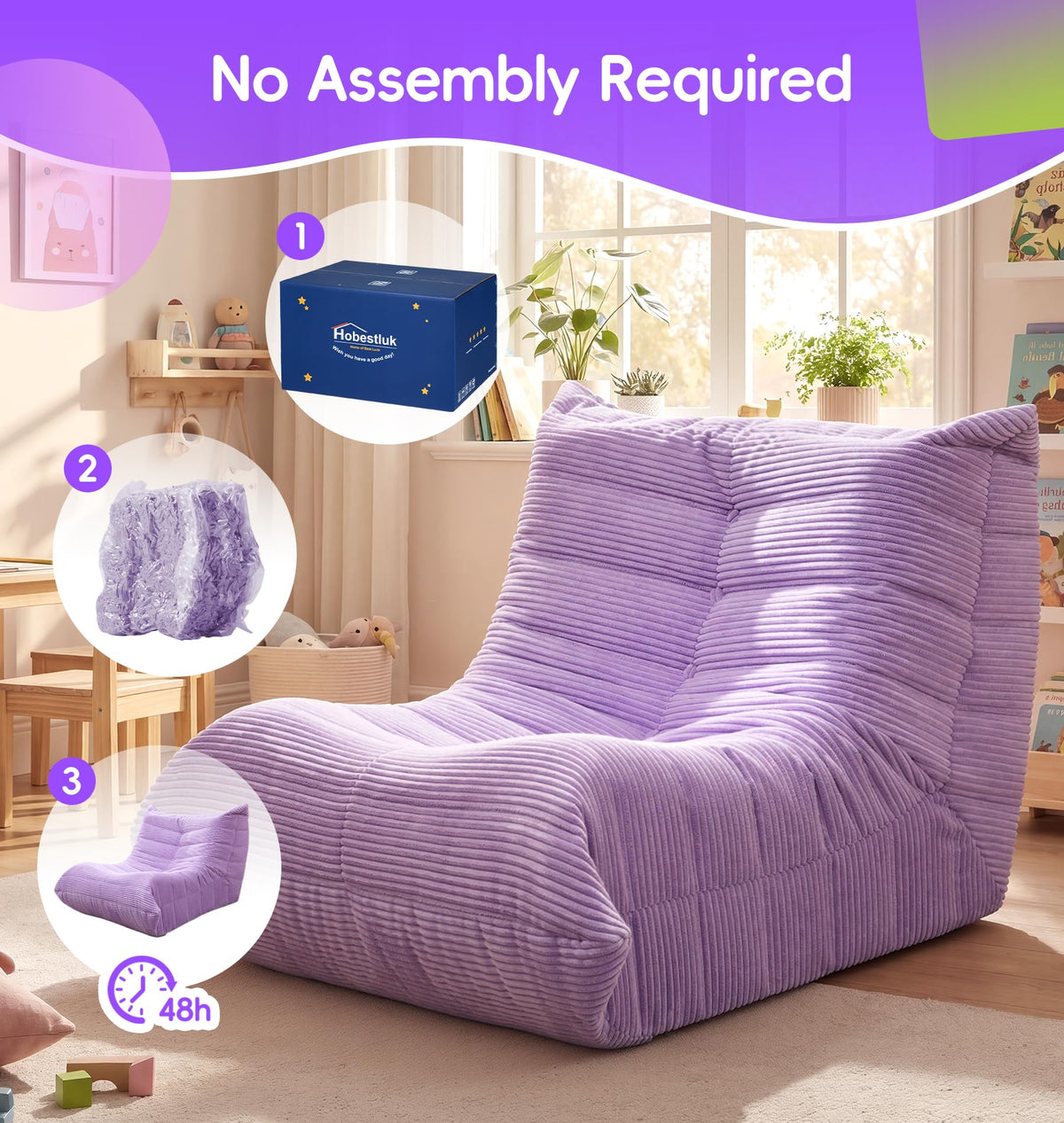 Hobestluk Big Bean Bag Chairs for Adults Fireside BeanBag Couch Togo Sofa