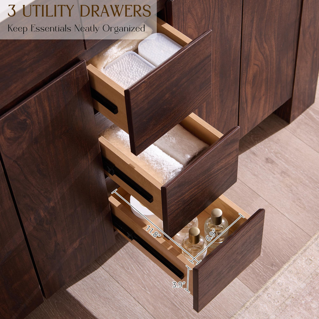 T4TREAM 47.6 Inch Modern Bathroom Vanity with Double Sink, Natural Oak