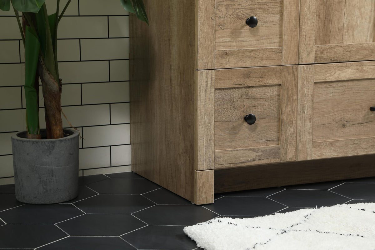 18" Pre-Assembled Bathroom Vanity with Sink, Engineered Wood, Ivory White Engineered Marble Countertop Included, Single Oval Porcelain Sink, 1 Soft-Close Drawers, Expresso
