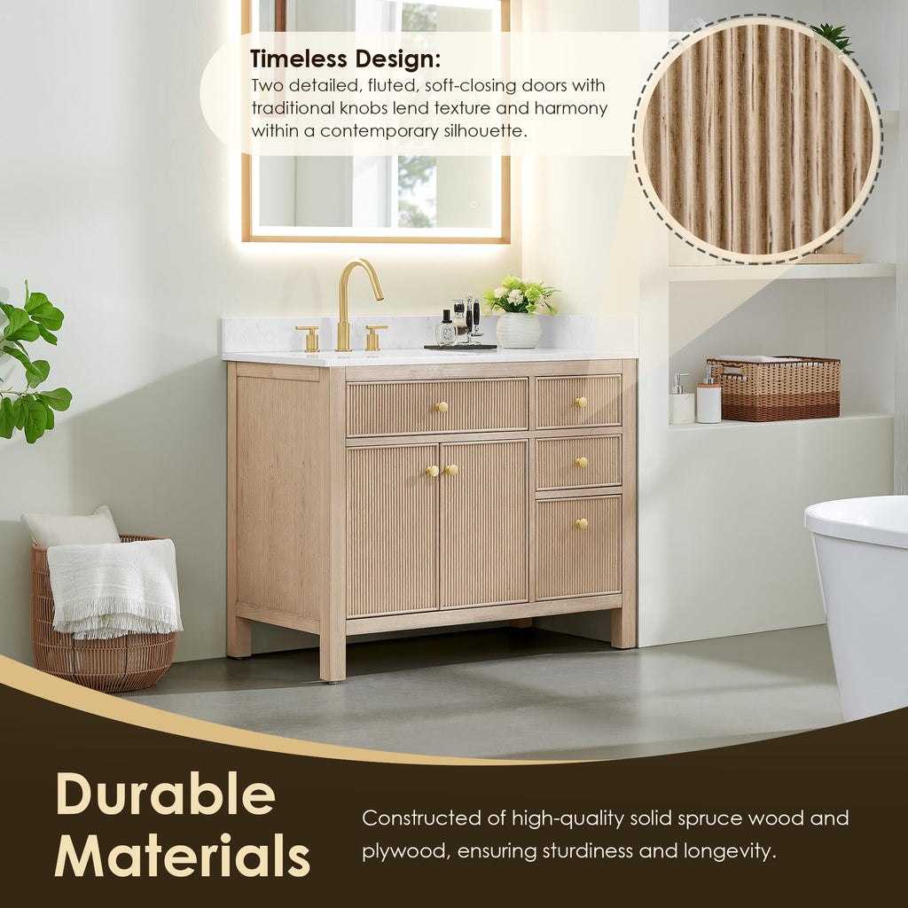 48 Inch Bathroom Vanity with Sink Modern Single Vanities with Countertop