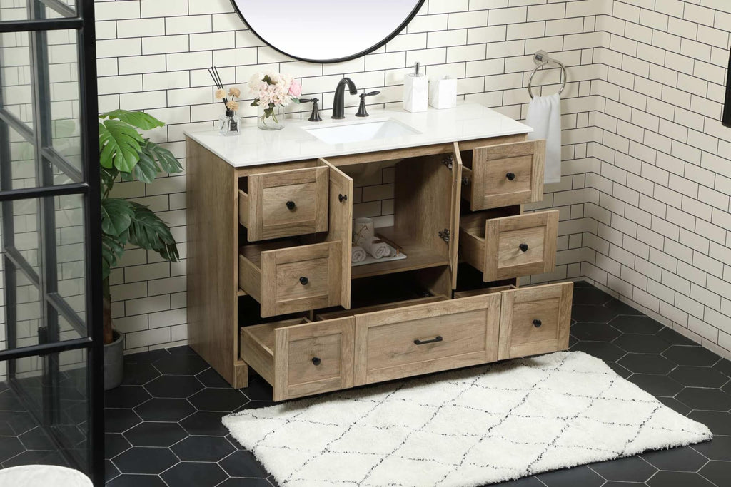 18" Pre-Assembled Bathroom Vanity with Sink, Engineered Wood, Ivory White Engineered Marble Countertop Included, Single Oval Porcelain Sink, 1 Soft-Close Drawers, Expresso