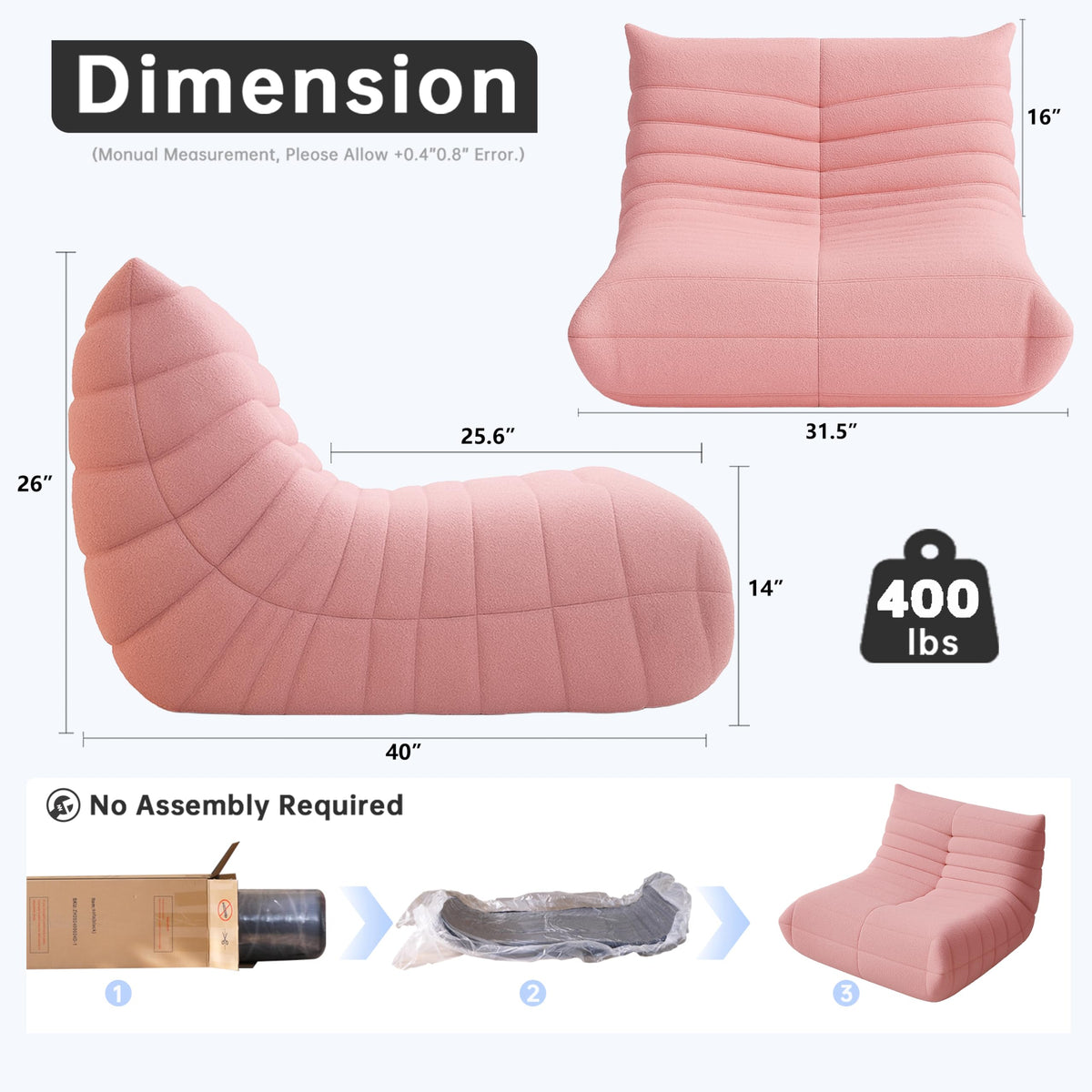 WHGBJA Giant Bean Bag Chair for Adults, Comfy Beanbag with Memory Foam