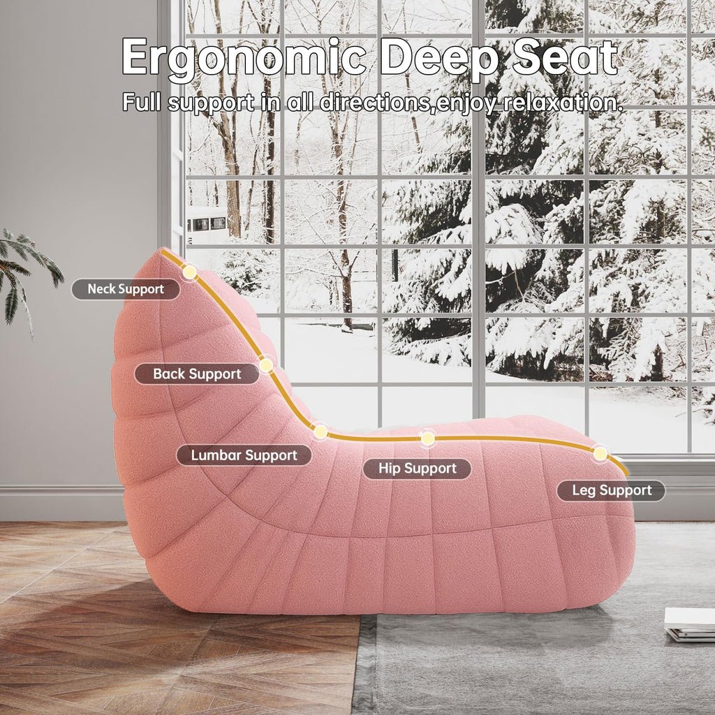 WHGBJA Giant Bean Bag Chair for Adults, Comfy Beanbag with Memory Foam
