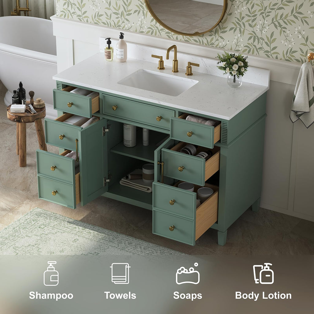 60 Inch Bathroom Vanity with Double Sink Combo, Greige